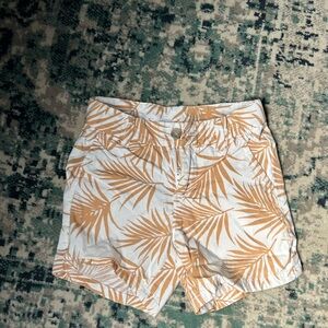 Rachel Zoe with Janie and Jack Tan Palm Print Kid Shorts